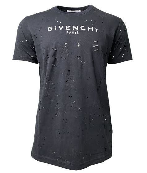 givenchy paris destroyed t-shirt black|Givenchy t shirts black and white.